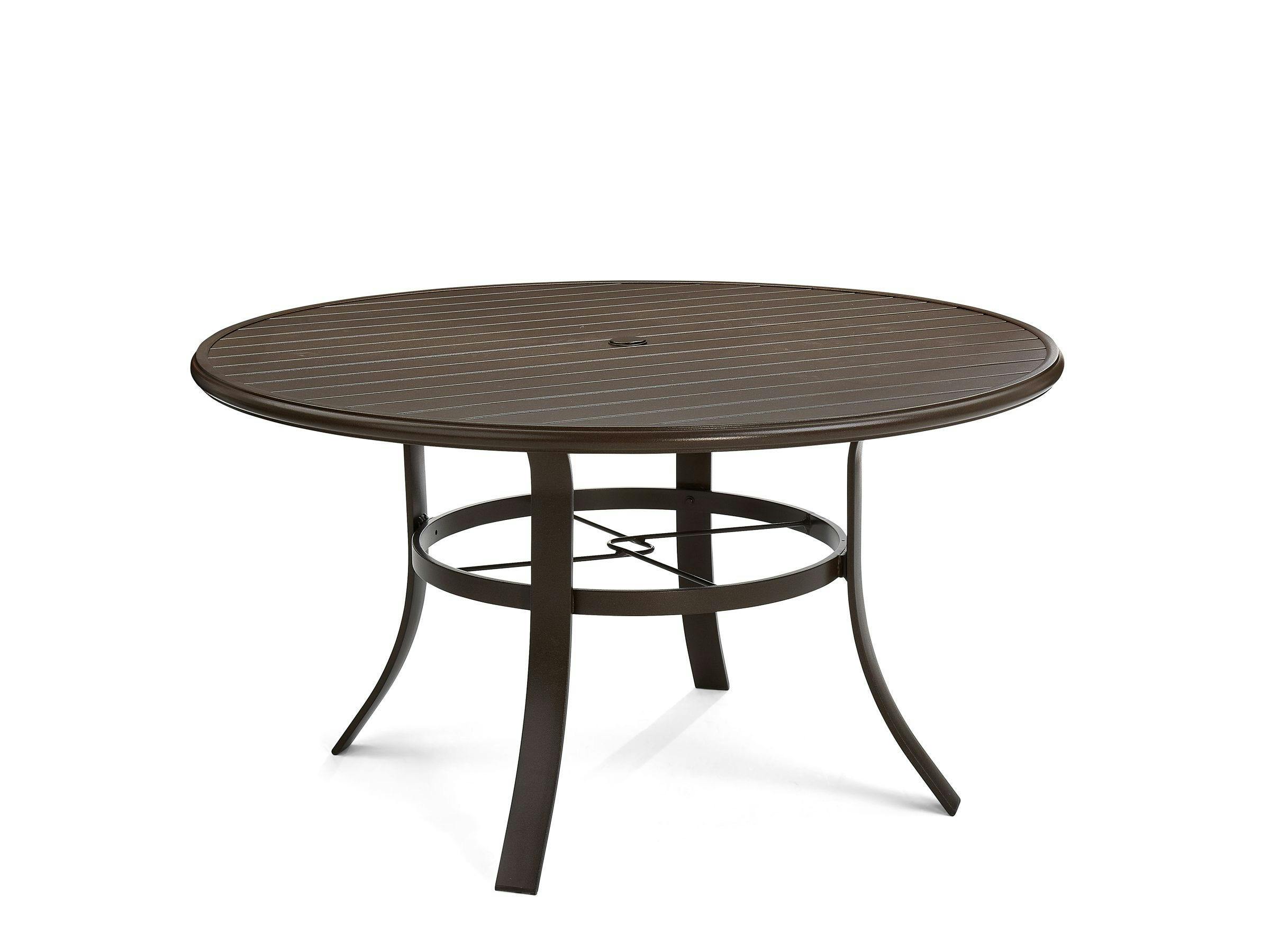 Slat Top 54" Round Dining Table