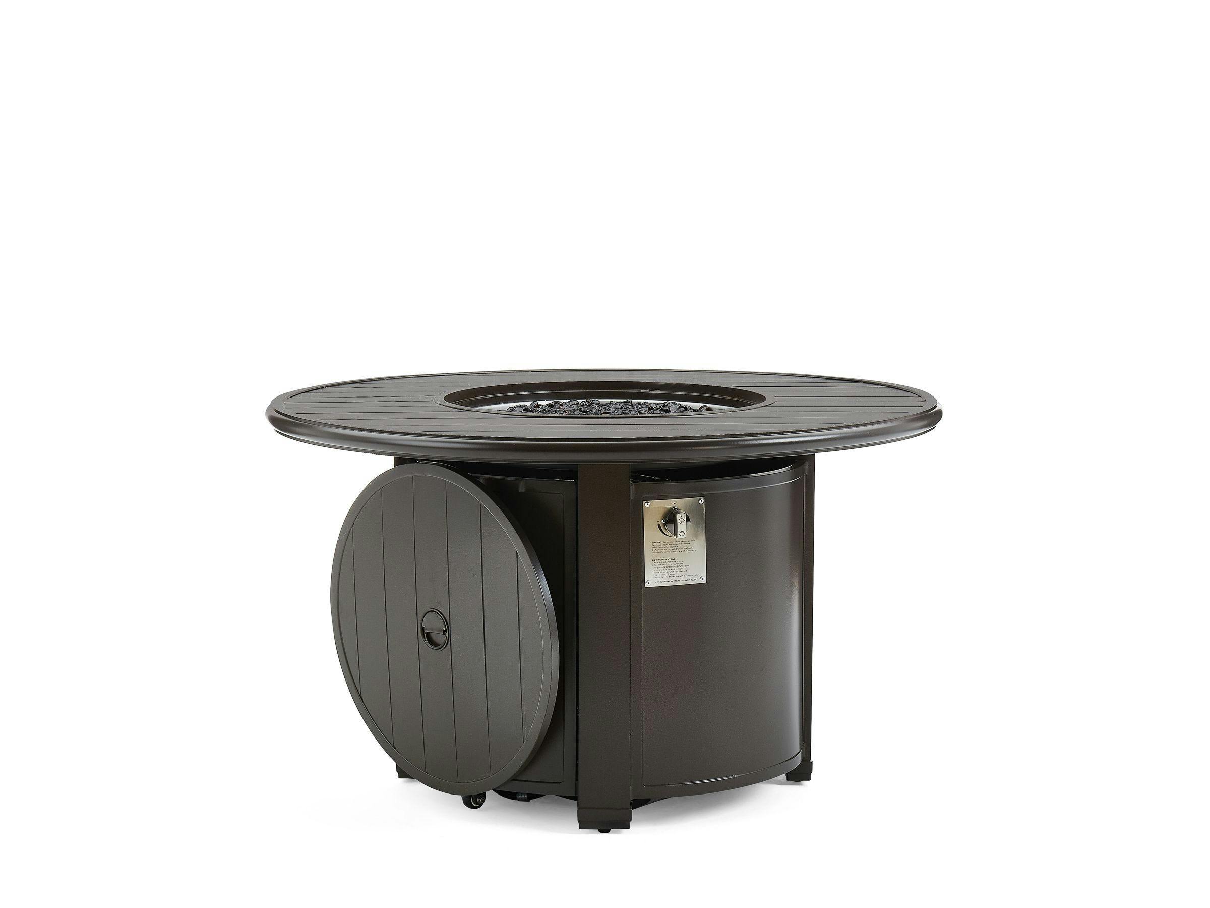 Slat Top 44" Round Fire Table
