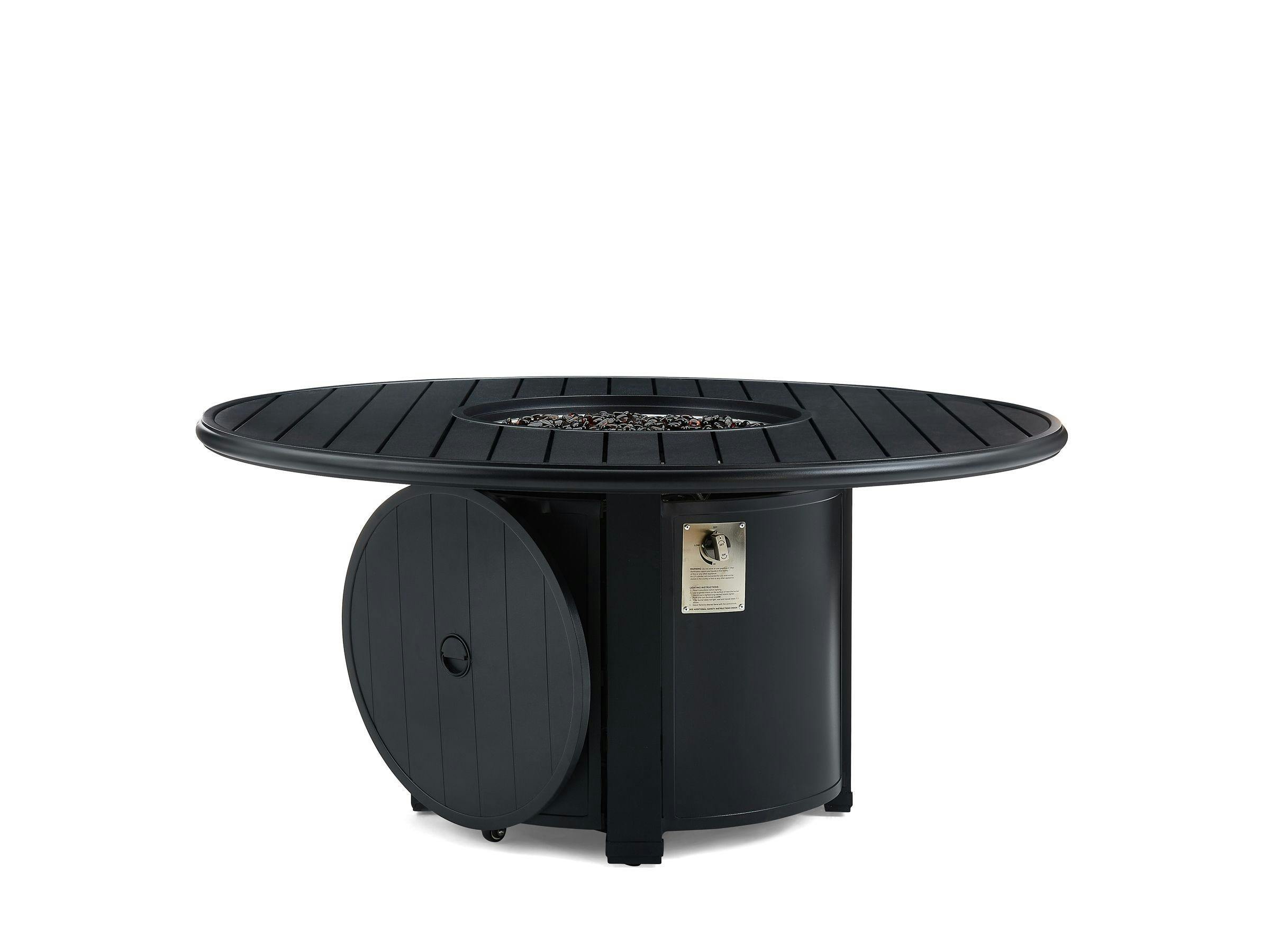 Slat Top 54" Round Fire Table